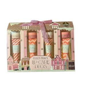 Ellen Tracy Lip Duos 4 Lip Scrubs & 4 Balms Gingerbread Honey Almond Sweet Mint